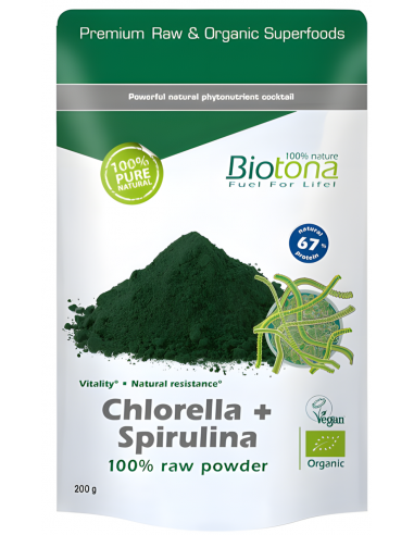 Biotona Chlorella Spirulina Raw Bio...