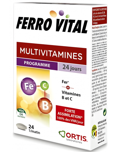 Ortis Ferrovital 24 Comprimidos