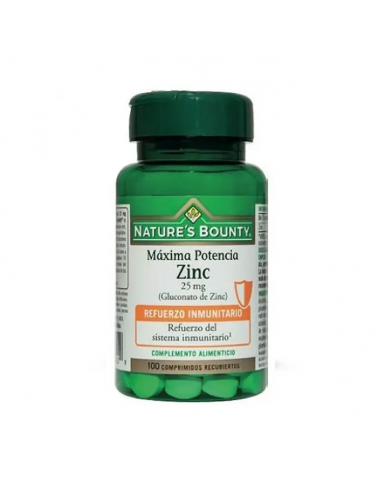 Natures Bounty Zinc 25mg 100 Comprimidos