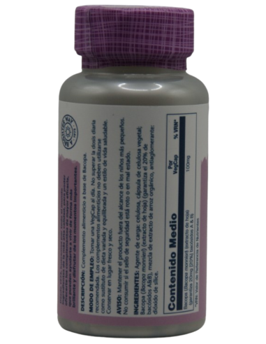 Solaray Bacopa 100mg 60 Cápsulas