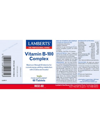 Lamberts Complejo Vitamina B-100 60...