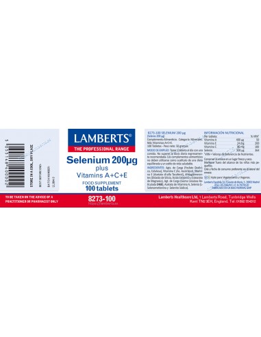 Lamberts Selenio 200ug +A+C+E 100...