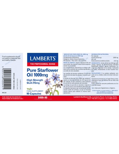 Lamberts Aceite de Borraja 1000mg 90...