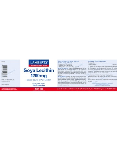 Lamberts Lecitina de soja 1200mg 120...