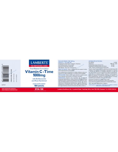 Lamberts Vitamina C-Time 1000mg 180...