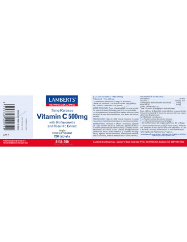 Lamberts Vitamina C Time 500mg 250...