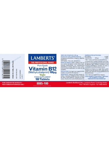 Lamberts Vitamina B12 100 µg 100...