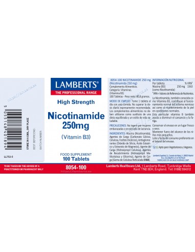 Lamberts Nicotinamida 250 mg...