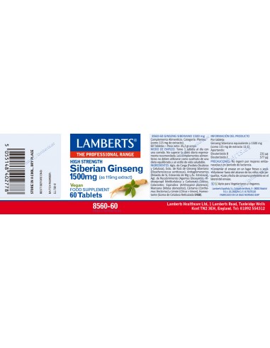 Lamberts Ginseng Siberiano 1500mg