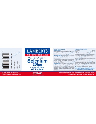 Lamberts Selenio 200ug 60 Comprimidos