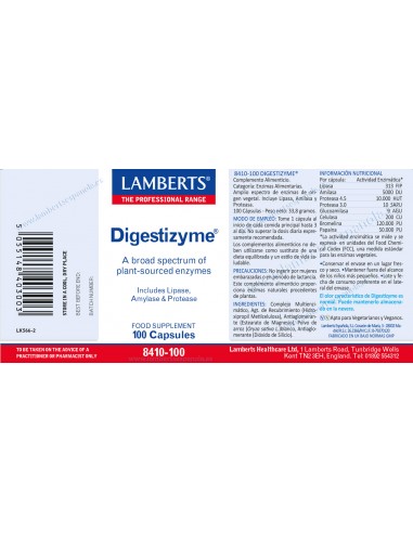 Lamberts Digestizyme 100 Cápsulas
