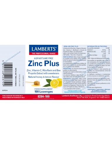 Lamberts Zinc Plus 100 Comprimidos