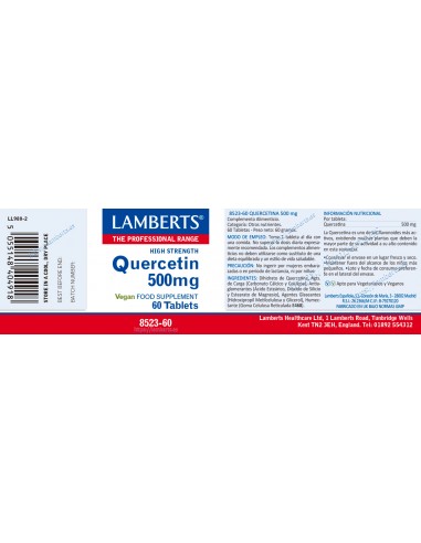 Lamberts Quercetina 500 mg 60 Tabletas