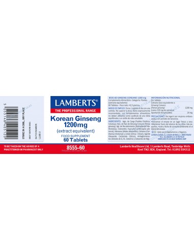 Lamberts Ginseng koreano 1200mg 30...