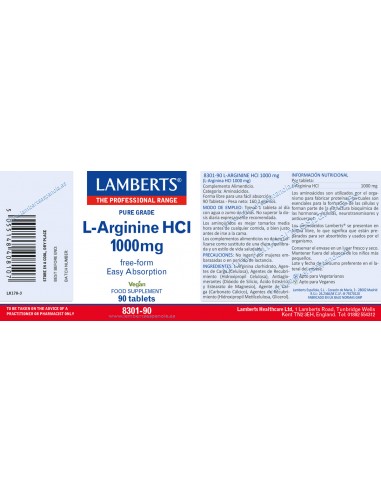 Lamberts L-Arginina 1000mg 90...