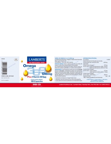 Lamberts Omega 3-6-9 1200mg 120 Cápsulas