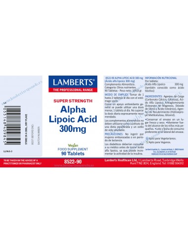 Lamberts Acido Alfa Lipoico 300mg