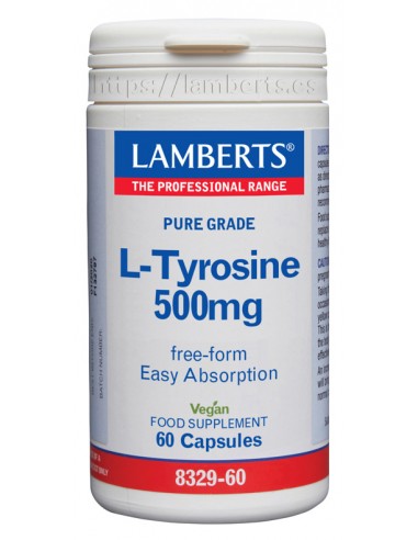 Lamberts L-Tirosina 500mg 60 Cápsulas