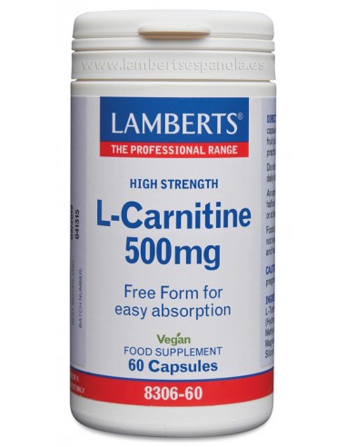 Lamberts L-Carnitina 500 mg 60 Cápsulas