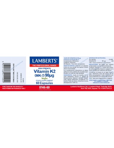 Lamberts Vitamina K2 (como MK-7) 90...