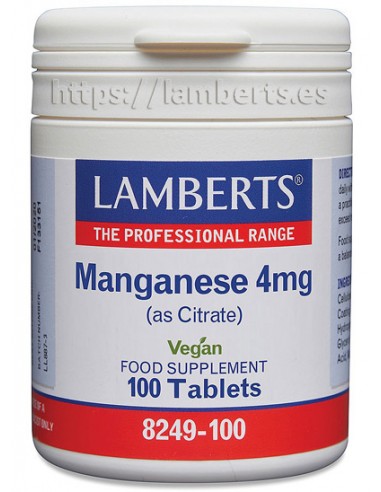 Lamberts Manganese Citrate 4mg 100...