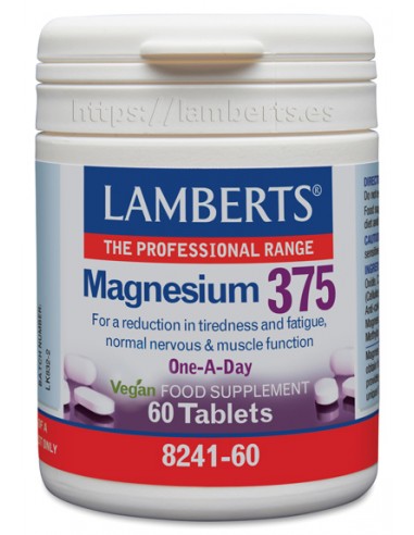Lamberts Magnesio 375 mg por tableta...
