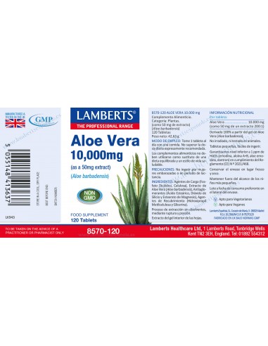 Lamberts Aloe Vera 50mg 120 Tabletas