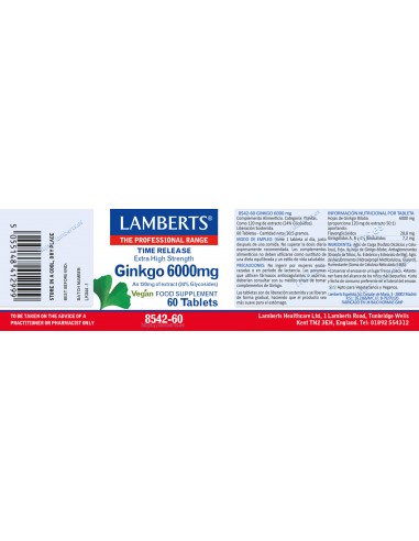 Lamberts Ginkgo Biloba 60 Tabletas