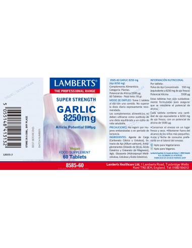 Lamberts Ajo 8250mg 60 Tabletas