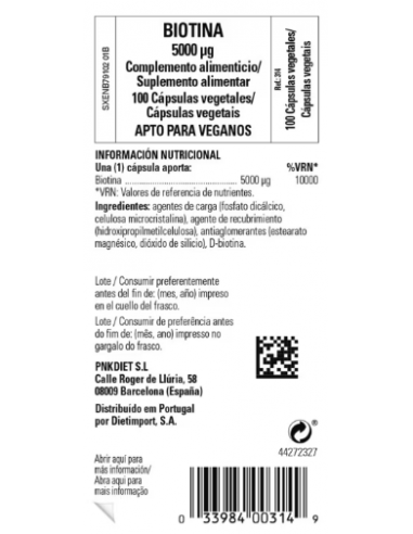 Solgar Biotina 5000mcg 100 Cápsulas