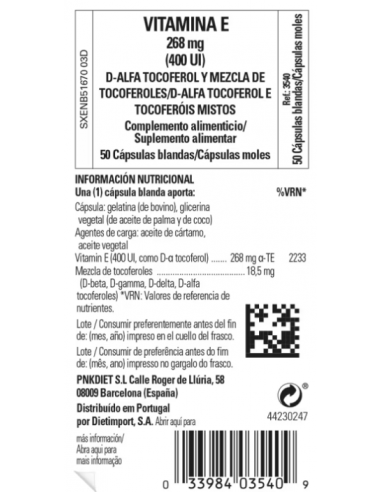 Solgar Vitamina E 400UI 50 Cápsulas