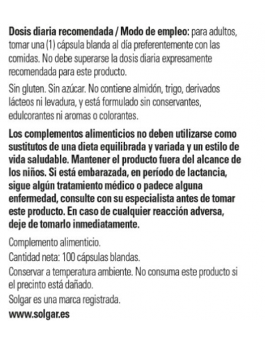 Solgar Vitamina E 400UI 100 Perlas