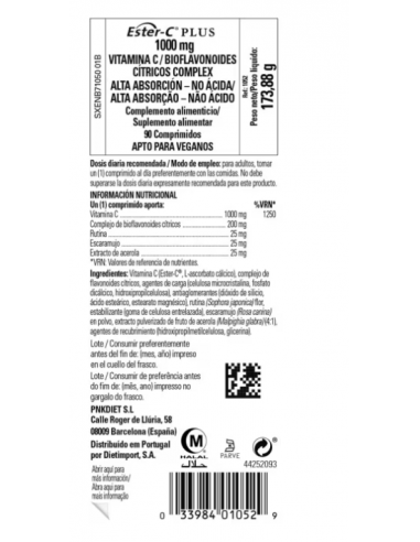 Solgar Ester-C Plus 1000mg 90 Tabletas