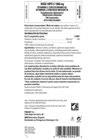 Solgar Vitamina C 1500mg Rose Hips...