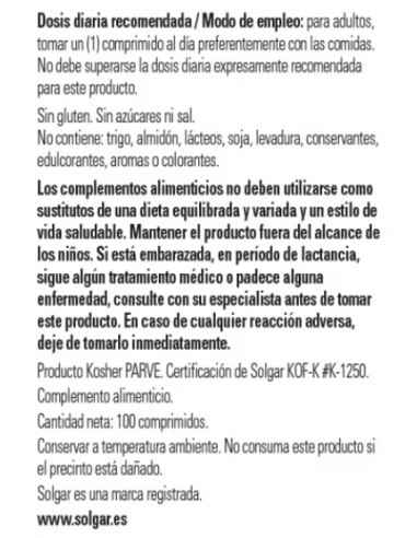 Solgar Selenio 200ug 100 Tabletas
