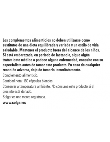 Solgar Beta Caroteno 180 Perlas