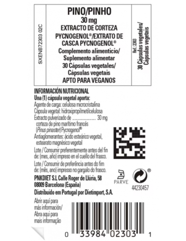 Solgar Pycnogenol 30mg 30 Cápsulas
