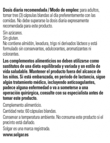 Solgar Omega 3-6-9 60 Cápsulas