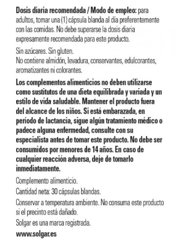 Solgar Astaxantina 5mg 30 Perlas