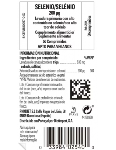 Solgar Selenio con Levadura 200mcg 50...