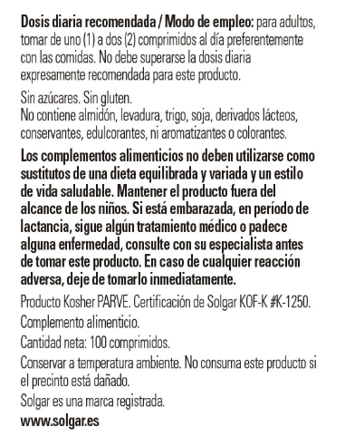Solgar Selenio 100mcg 100 Comprimidos