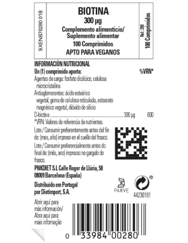 Solgar Biotina 300mcg 100 Comprimidos