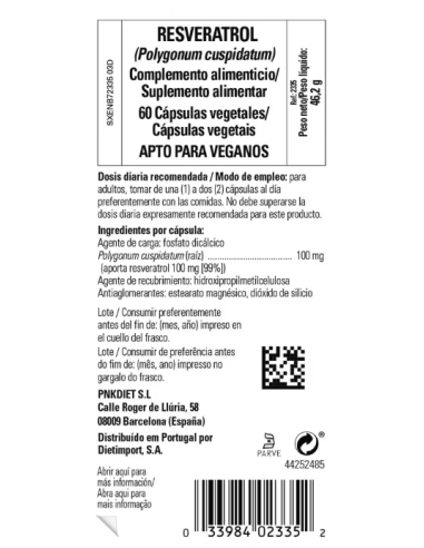 Solgar Resveratrol 60 Cápsulas