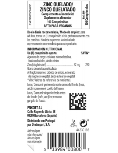 Solgar Zinc Quelado 100 Comprimidos