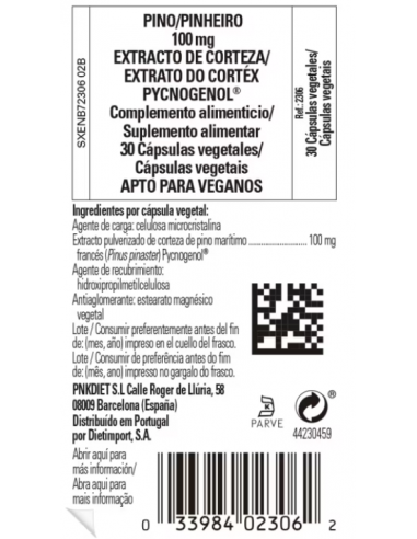 Solgar Pycnogenol 100mg 30 Cápsulas