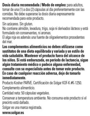 Solgar Silicio Oceánico 25mg 50 Cápsulas