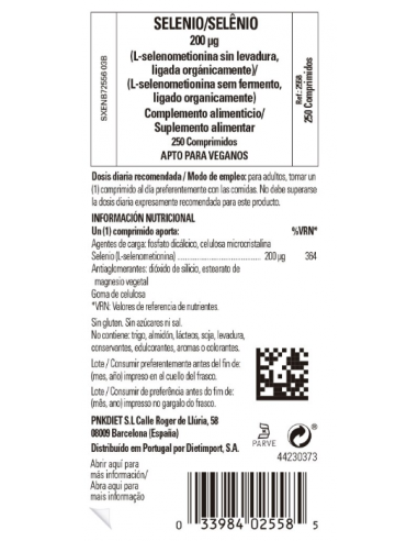 Solgar Selenio 200ug 250 Tabletas