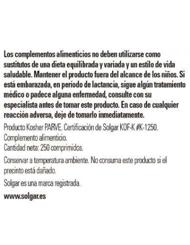 Solgar Selenio 200ug 250 Tabletas