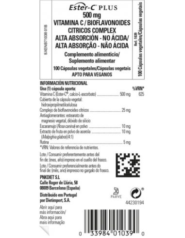 Solgar Ester-C Plus 500mg 100 Cápsulas
