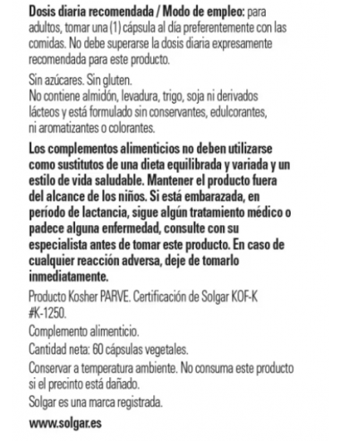 Solgar Vitamina D3 600UI  60 Cápsulas